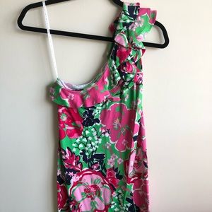 Lilly Pulitzer ruffle one shoulder dress XS